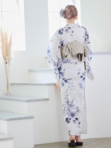 画像8: 【即日発送！】可憐なニュアンスパープル鈴蘭浴衣 【浴衣3点セット 浴衣/帯/下駄】 [YMT] (8)