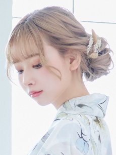 画像6: 【即日発送】水墨風イエロー×ブルー牡丹浴衣 (浴衣/帯/飾り紐/下駄4点セット) [YMT] (6)