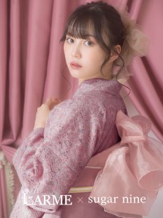 画像3: 【即日発送】ダスティピンクのレース浴衣 【浴衣3点セット 浴衣/帯/下駄】 [YMT] (3)