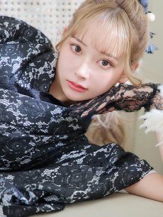 画像17: 【即日発送】ブラックレース浴衣 【浴衣3点セット 浴衣/帯/下駄】 [YMT] (17)