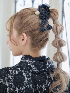 画像6: 【即日発送】ブラックレース浴衣 【浴衣3点セット 浴衣/帯/下駄】 [YMT] (6)