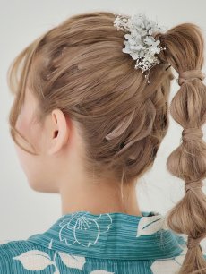 画像6: 【即日発送】【浴衣】アクアブルー椿浴衣 【浴衣3点セット 浴衣/帯/下駄】 [YMT] (6)