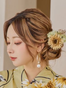 画像16: 【即日発送】くすみイエローマーガレット浴衣 【浴衣3点セット 浴衣/帯/下駄】 [YMT] (16)