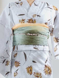 画像18: 【即日発送】グレー地×マーガレット浴衣 【浴衣3点セット 浴衣/帯/下駄】 [YMT] (18)