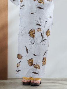 画像19: 【即日発送】グレー地×マーガレット浴衣 【浴衣3点セット 浴衣/帯/下駄】 [YMT] (19)