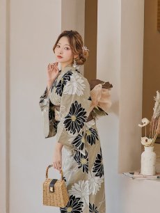 画像15: 【即日発送】レトロモダンマーガレット浴衣 【浴衣3点セット 浴衣/帯/下駄】 [YMT] (15)