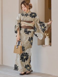 画像17: 【即日発送】レトロモダンマーガレット浴衣 【浴衣3点セット 浴衣/帯/下駄】 [YMT] (17)