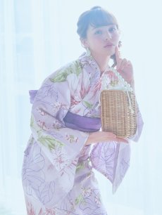 画像13: 【即日発送】ニュアンス朝顔ピンク浴衣 【浴衣3点セット 浴衣/帯/下駄】 [YMT] (13)