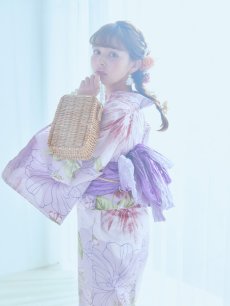 画像3: 【即日発送】ニュアンス朝顔ピンク浴衣 【浴衣3点セット 浴衣/帯/下駄】 [YMT] (3)