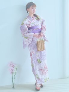 画像4: 【即日発送】ニュアンス朝顔ピンク浴衣 【浴衣3点セット 浴衣/帯/下駄】 [YMT] (4)