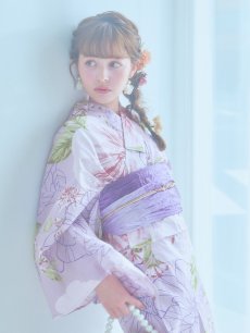 画像7: 【即日発送】ニュアンス朝顔ピンク浴衣 【浴衣3点セット 浴衣/帯/下駄】 [YMT] (7)