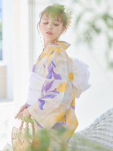 画像10: 【即日発送】鮮やか×大柄フラワー浴衣 【浴衣3点セット 浴衣/帯/下駄】 [YMT] (10)