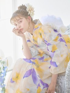 画像18: 【即日発送】鮮やか×大柄フラワー浴衣 【浴衣3点セット 浴衣/帯/下駄】 [YMT] (18)