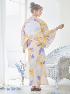 画像21: 【即日発送】鮮やか×大柄フラワー浴衣 【浴衣3点セット 浴衣/帯/下駄】 [YMT] (21)