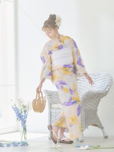 画像7: 【即日発送】鮮やか×大柄フラワー浴衣 【浴衣3点セット 浴衣/帯/下駄】 [YMT] (7)