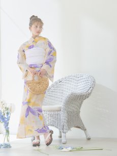 画像8: 【即日発送】鮮やか×大柄フラワー浴衣 【浴衣3点セット 浴衣/帯/下駄】 [YMT] (8)