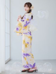 画像11: 【即日発送】鮮やか×大柄フラワー浴衣 【浴衣3点セット 浴衣/帯/下駄】 [YMT] (11)
