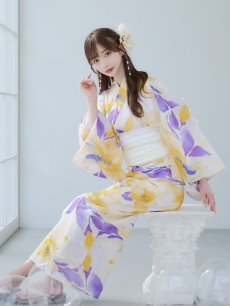 画像13: 【即日発送】鮮やか×大柄フラワー浴衣 【浴衣3点セット 浴衣/帯/下駄】 [YMT] (13)