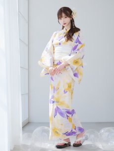 画像6: 【即日発送】鮮やか×大柄フラワー浴衣 【浴衣3点セット 浴衣/帯/下駄】 [YMT] (6)