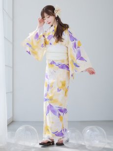 画像8: 【即日発送】鮮やか×大柄フラワー浴衣 【浴衣3点セット 浴衣/帯/下駄】 [YMT] (8)