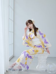 画像9: 【即日発送】鮮やか×大柄フラワー浴衣 【浴衣3点セット 浴衣/帯/下駄】 [YMT] (9)