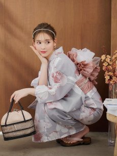 画像12: 【即日発送】シック大人フラワー浴衣 【浴衣3点セット 浴衣/帯/下駄】 [YMT] (12)