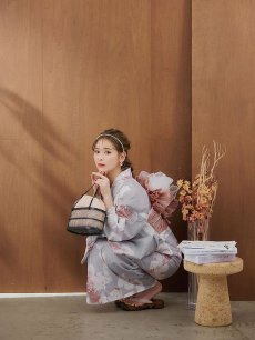 画像13: 【即日発送】シック大人フラワー浴衣 【浴衣3点セット 浴衣/帯/下駄】 [YMT] (13)