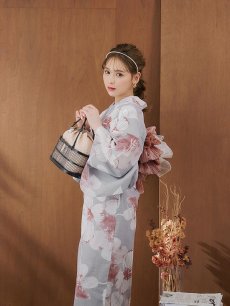 画像14: 【即日発送】シック大人フラワー浴衣 【浴衣3点セット 浴衣/帯/下駄】 [YMT] (14)