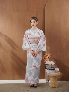 画像5: 【即日発送】シック大人フラワー浴衣 【浴衣3点セット 浴衣/帯/下駄】 [YMT] (5)