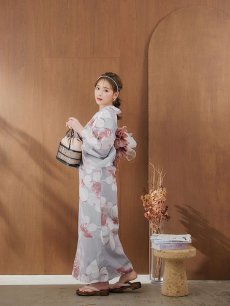画像7: 【即日発送】シック大人フラワー浴衣 【浴衣3点セット 浴衣/帯/下駄】 [YMT] (7)