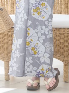 画像14: 【即日発送】グレー×フラワー浴衣 【浴衣3点セット 浴衣/帯/下駄】 [YMT] (14)