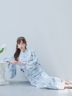 画像13: 【即日発送！】クラシカルローズブルー浴衣 【浴衣3点セット 浴衣/帯/下駄】 [YMT] (13)