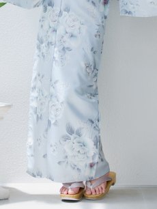画像16: 【即日発送！】クラシカルローズブルー浴衣 【浴衣3点セット 浴衣/帯/下駄】 [YMT] (16)