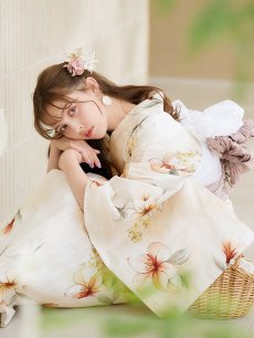 画像17: 【即日発送】アイボリーフラワー浴衣 【浴衣3点セット 浴衣/帯/下駄】 [YMT] (17)