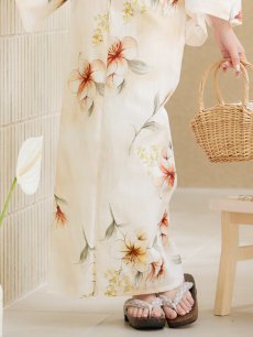 画像21: 【即日発送】アイボリーフラワー浴衣 【浴衣3点セット 浴衣/帯/下駄】 [YMT] (21)