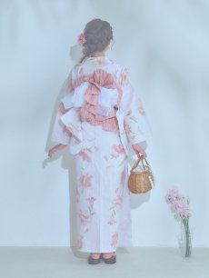 画像20: 【即日発送】水彩ピンクフラワー浴衣 【浴衣3点セット 浴衣/帯/下駄】 [YMT] (20)
