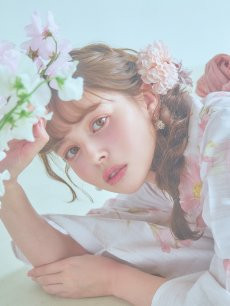 画像3: 【即日発送】水彩ピンクフラワー浴衣 【浴衣3点セット 浴衣/帯/下駄】 [YMT] (3)