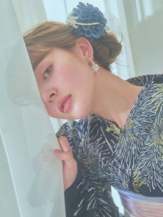 画像15: 【即日発送！】夜空×花火キラキラ浴衣 【浴衣3点セット 浴衣/帯/下駄】 [OF04] (15)