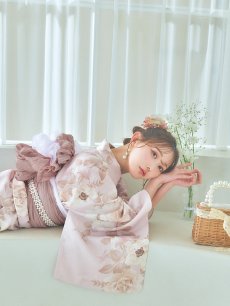 画像10: 【即日発送】ピンクベージュ×ホワイトローズ浴衣 【浴衣3点セット 浴衣/帯/下駄】 [YMT] (10)