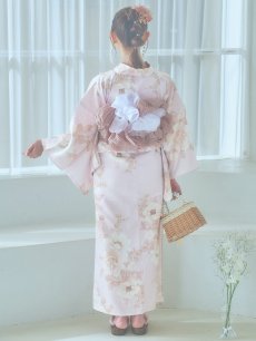画像15: 【即日発送】ピンクベージュ×ホワイトローズ浴衣 【浴衣3点セット 浴衣/帯/下駄】 [YMT] (15)