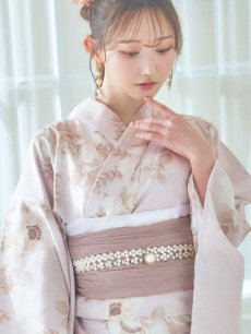 画像16: 【即日発送】ピンクベージュ×ホワイトローズ浴衣 【浴衣3点セット 浴衣/帯/下駄】 [YMT] (16)