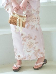 画像17: 【即日発送】ピンクベージュ×ホワイトローズ浴衣 【浴衣3点セット 浴衣/帯/下駄】 [YMT] (17)