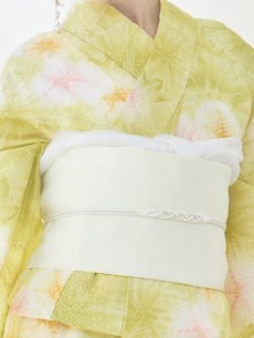 画像20: 【即日発送】イエローグリーン絞り柄浴衣 【浴衣3点セット 浴衣/帯/下駄】 [YMT] (20)