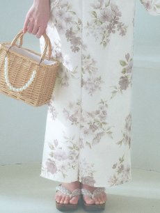 画像21: 【即日発送】くすみカラー× 水彩フラワー浴衣 【浴衣3点セット 浴衣/帯/下駄】 [YMT] (21)
