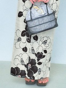 画像19: 【即日発送】モノトーン大正モダン浴衣 【浴衣3点セット 浴衣/帯/下駄】 [YMT] (19)