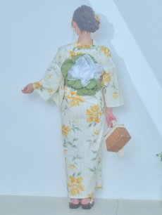 画像17: 【即日発送！】レモンフラワー浴衣 【浴衣3点セット 浴衣/帯/下駄】 [YMT] (17)