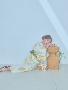 画像8: 【即日発送！】レモンフラワー浴衣 【浴衣3点セット 浴衣/帯/下駄】 [YMT] (8)