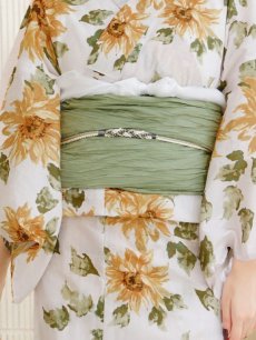 画像14: 【即日発送】水彩向日葵浴衣 【浴衣3点セット 浴衣/帯/下駄】 [YMT] (14)