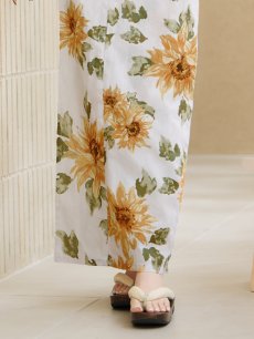 画像15: 【即日発送】水彩向日葵浴衣 【浴衣3点セット 浴衣/帯/下駄】 [YMT] (15)