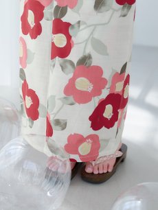 画像18: 【即日発送】古典レトロ椿浴衣 【浴衣3点セット 浴衣/帯/下駄】 [YMT] (18)